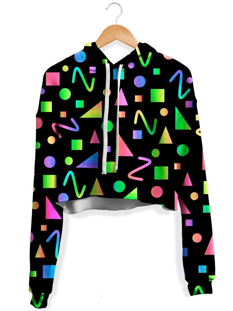 Sartoris Art - Party Geometric Fleece Crop Hoodie