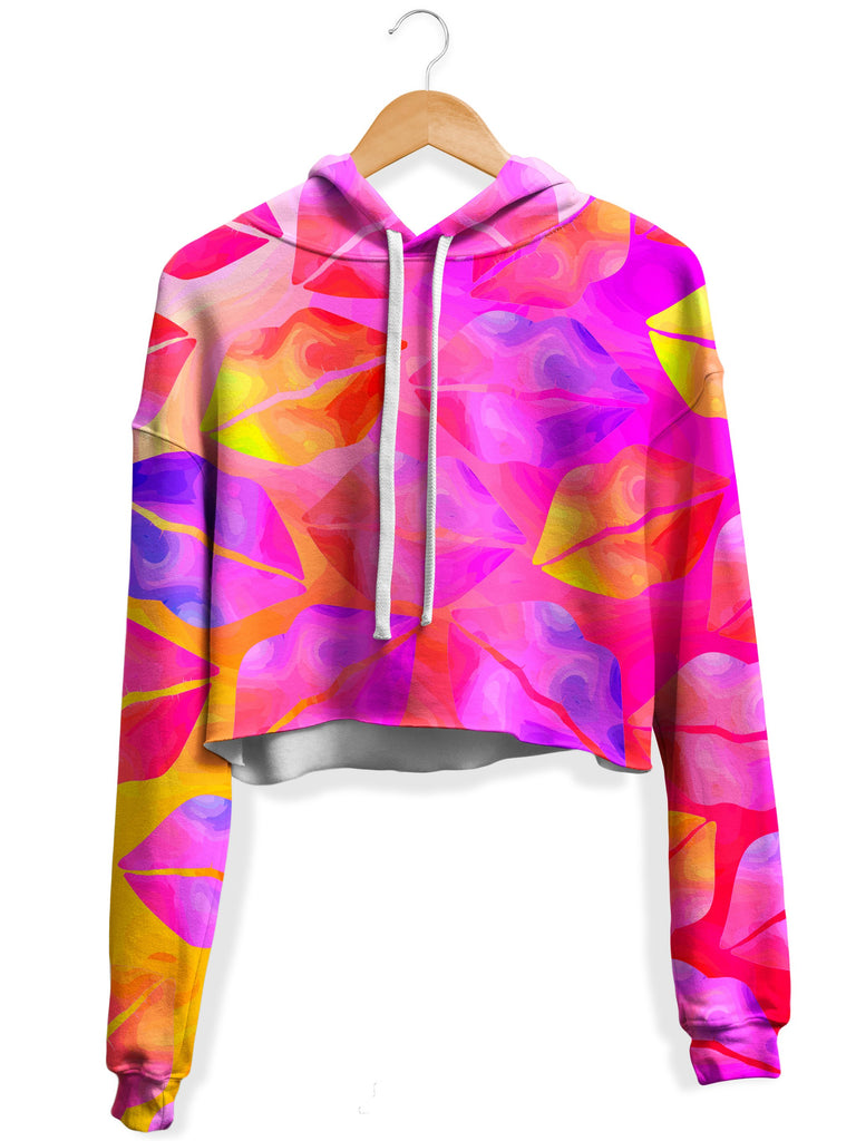 Sartoris Art - Passionate Kisses Fleece Crop Hoodie