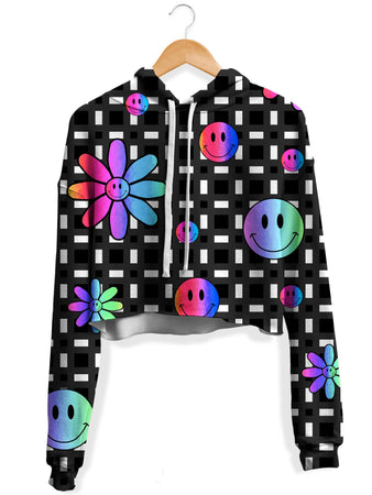 Sartoris Art - Smiles All Around Fleece Crop Hoodie