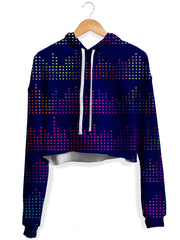 Techno Equalizer Bars Fleece Crop Hoodie