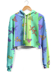 Trippy Doodles Fleece Crop Hoodie