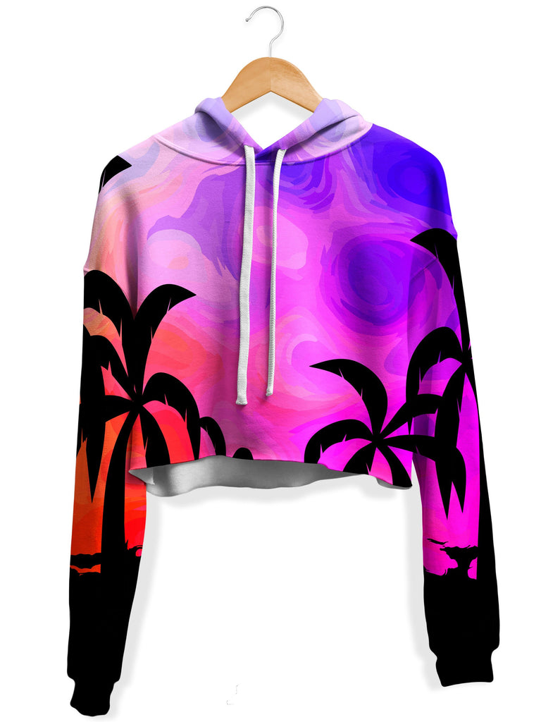 Sartoris Art - Tropical Twilight Fleece Crop Hoodie