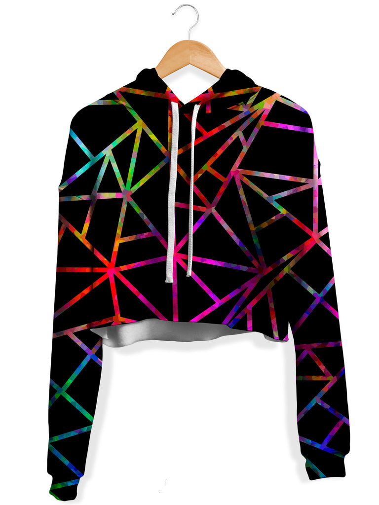 Sartoris Art - Webbed Geometric Fleece Crop Hoodie