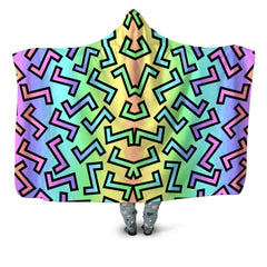 80s Rainbow Hooded Blanket