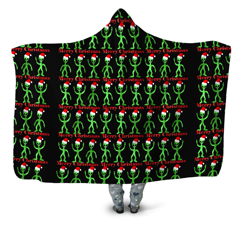 Alien Christmas Hooded Blanket Sartoris Art Epic Hoodie