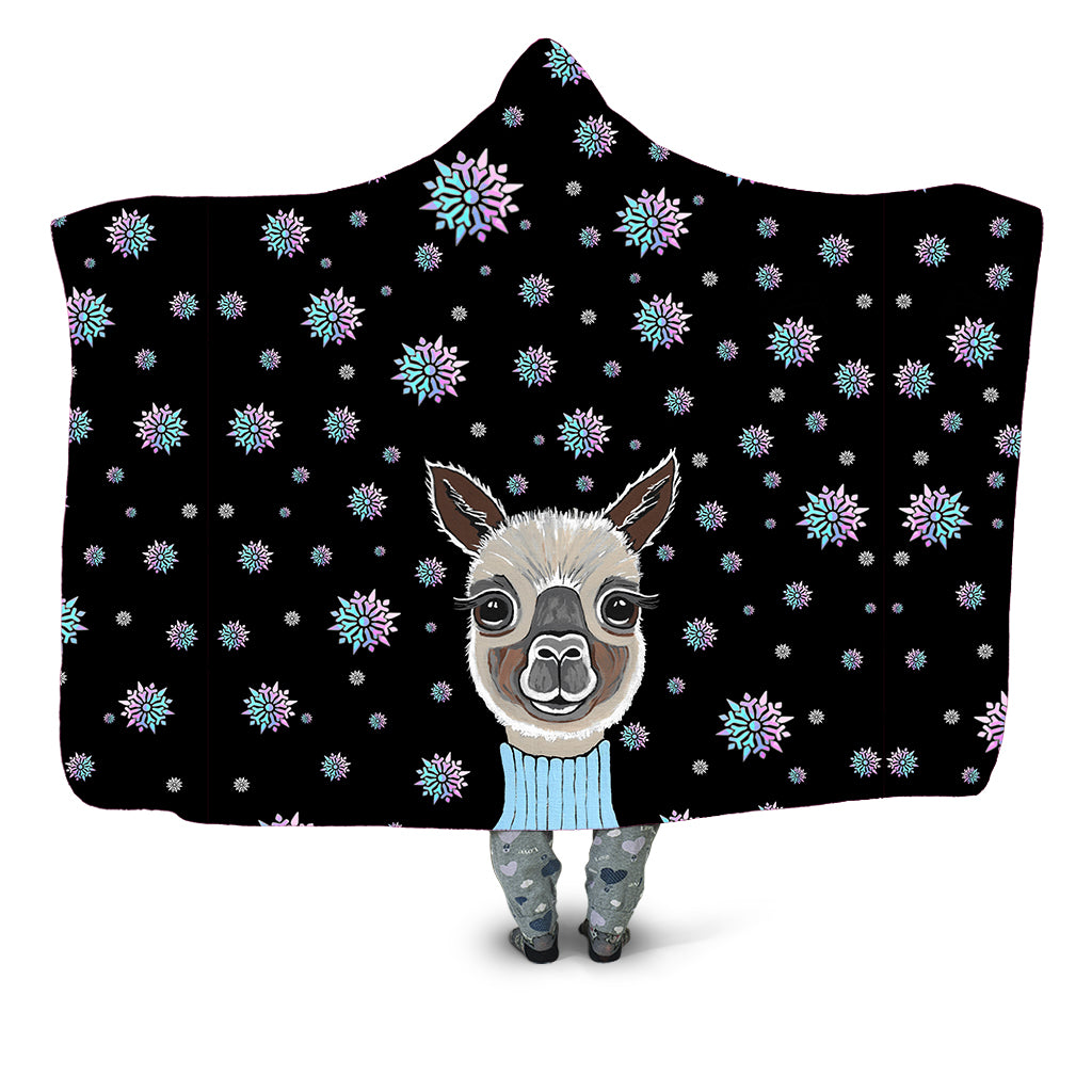 Alpaca Christmas Hooded Blanket Sartoris Art Epic Hoodie