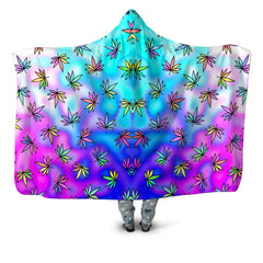 Cascading Marijuana Hooded Blanket