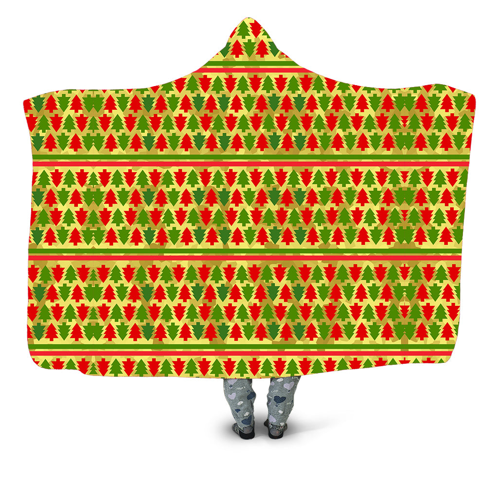Festive Christmas Trees Hooded Blanket Sartoris Art Epic Hoodie