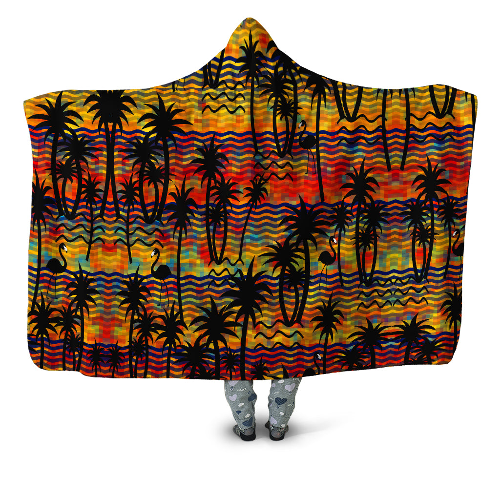Flamingo Island Hooded Blanket Sartoris Art Epic Hoodie