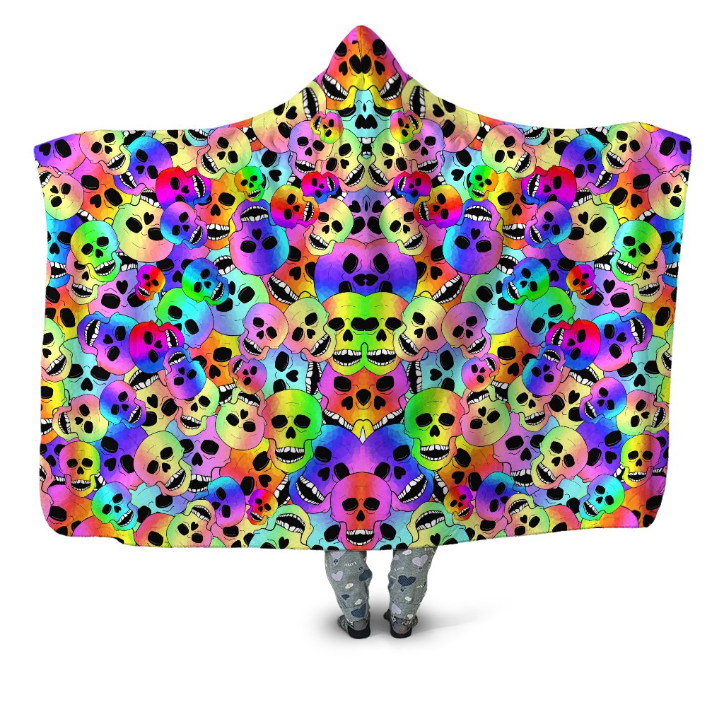 Happy Skulls Hooded Blanket Sartoris Art Epic Hoodie