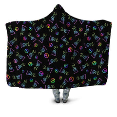 Peace and Love Hooded Blanket