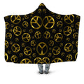 Peace Sign Gold Hooded Blanket Sartoris Art Epic Hoodie