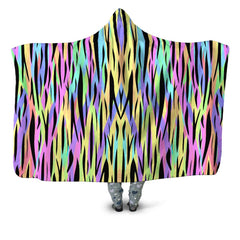 Psychedelic Tiger Stripes Hooded Blanket