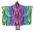 Rainbow Tiger Stripes Hooded Blanket Sartoris Art Epic Hoodie