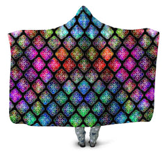 Rings of Color Pattern Hooded Blanket