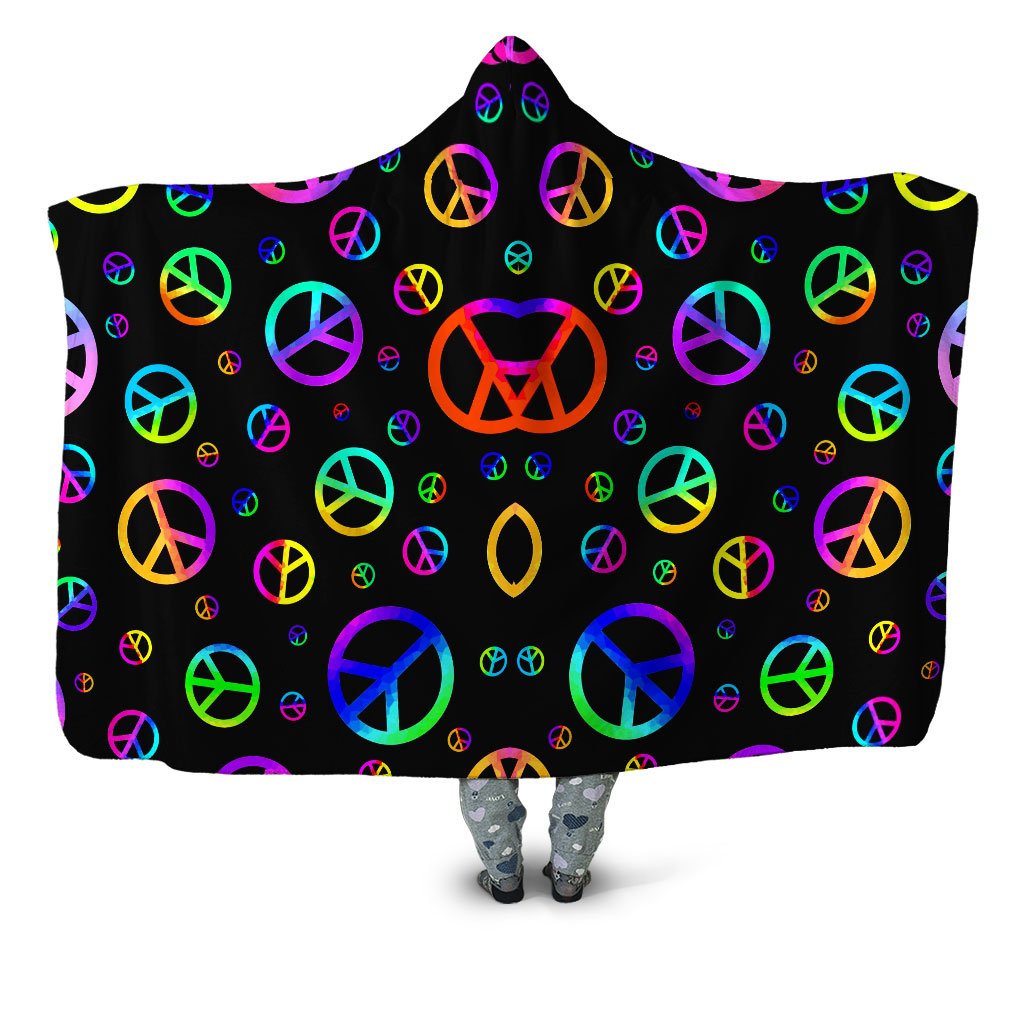 Signs of Peace Hooded Blanket Sartoris Art Epic Hoodie