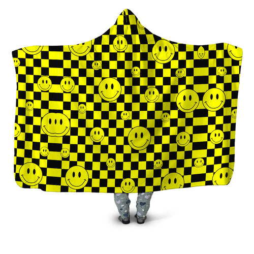 Smile Checkerboard Hooded Blanket Sartoris Art Epic Hoodie