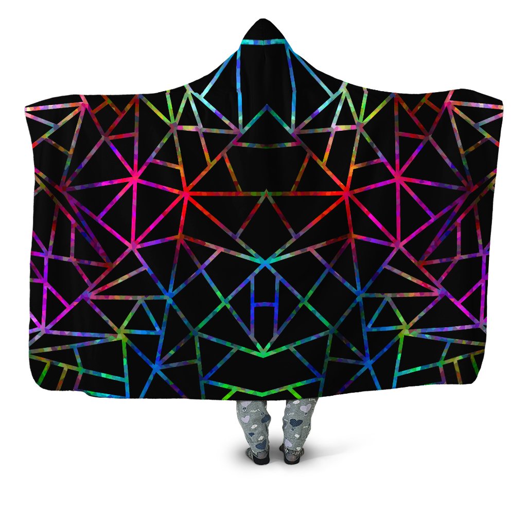 Webbed Geometric Hooded Blanket Sartoris Art Epic Hoodie
