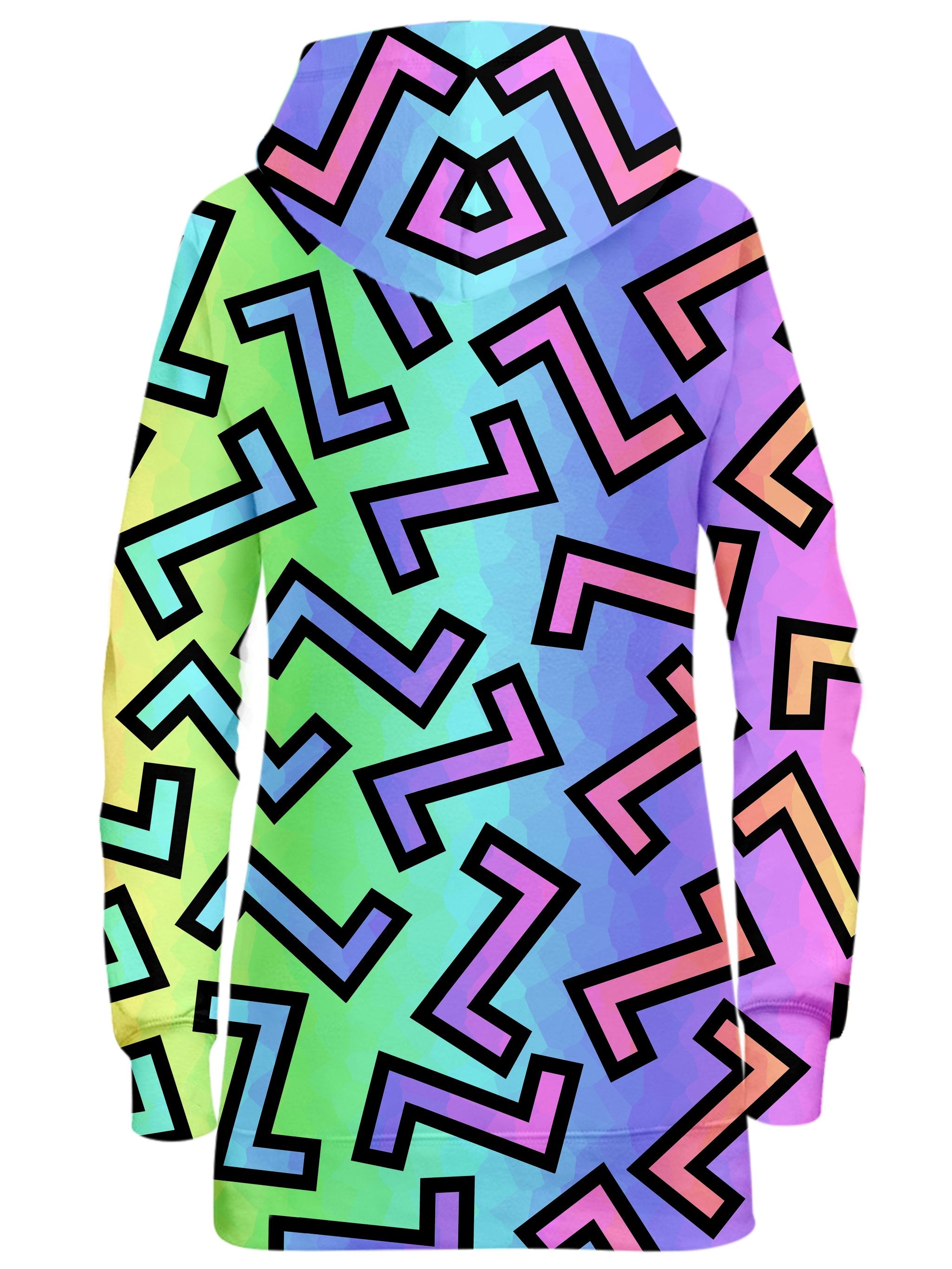 80s Rainbow Hoodie Dress Sartoris Art Epic Hoodie