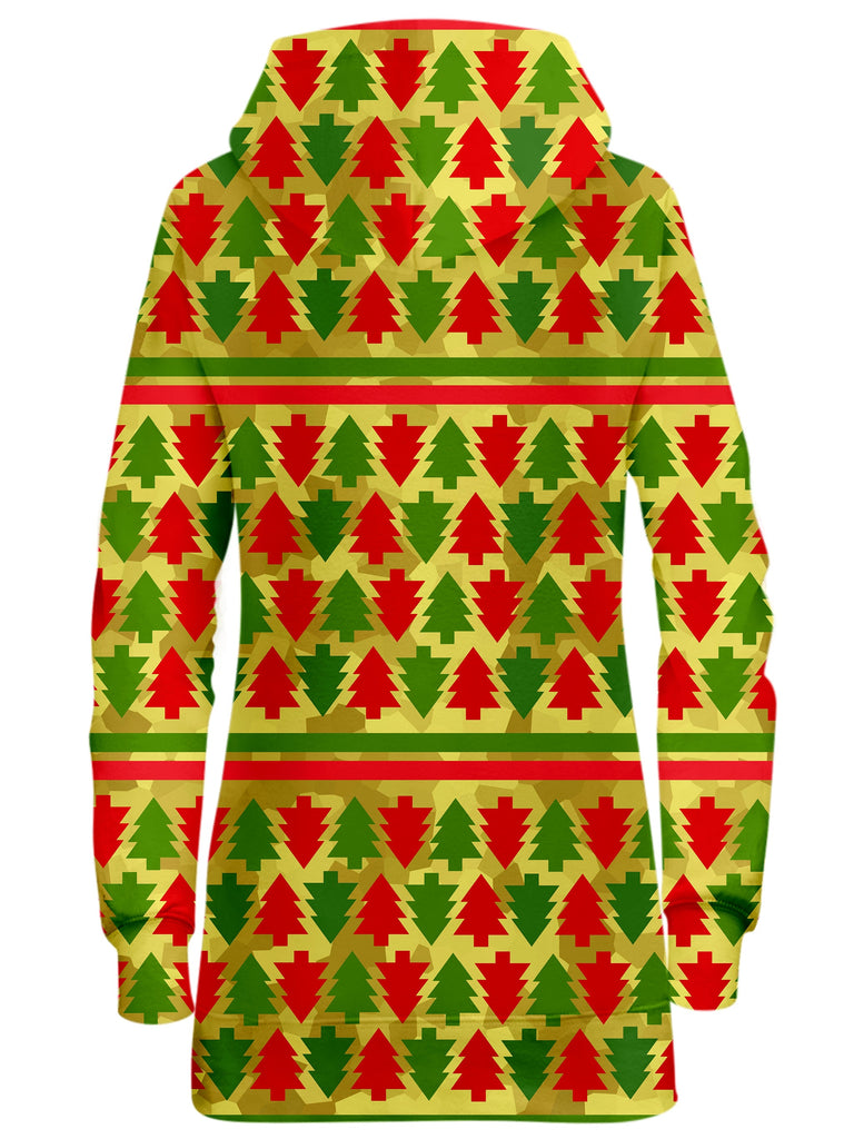 Festive Christmas Trees Hoodie Dress