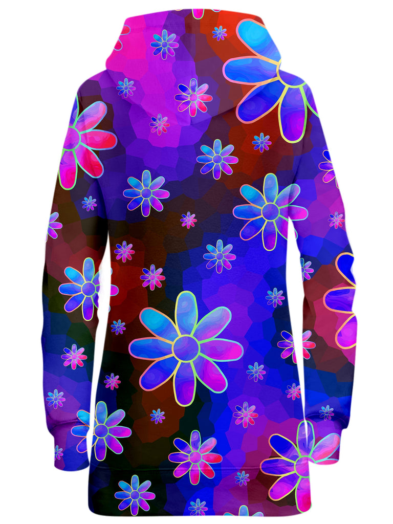 Floral Fantasy Abstract Hoodie Dress