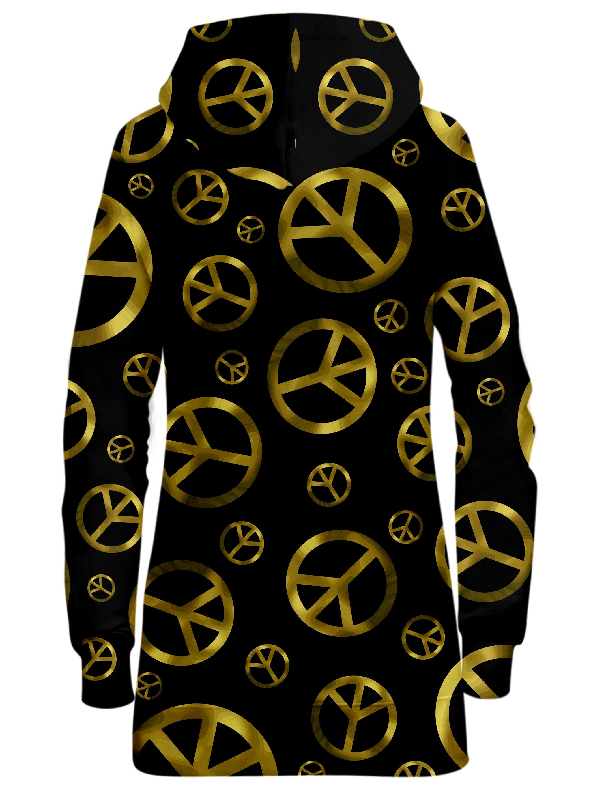 Peace Sign Gold Hoodie Dress Sartoris Art Epic Hoodie