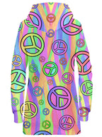 Retro Peace Symbol Hoodie Dress Sartoris Art Epic Hoodie