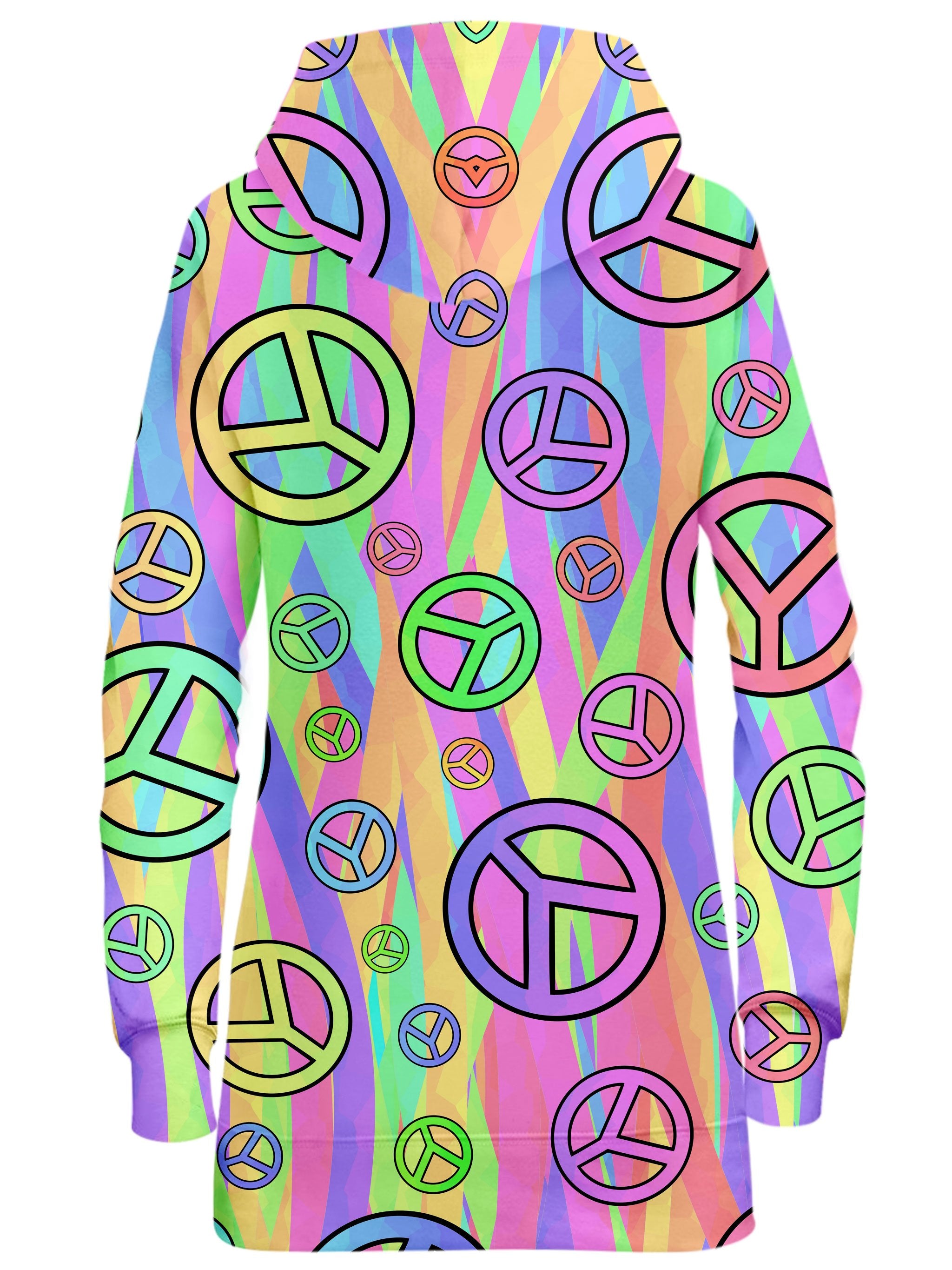 Retro Peace Symbol Hoodie Dress Sartoris Art Epic Hoodie
