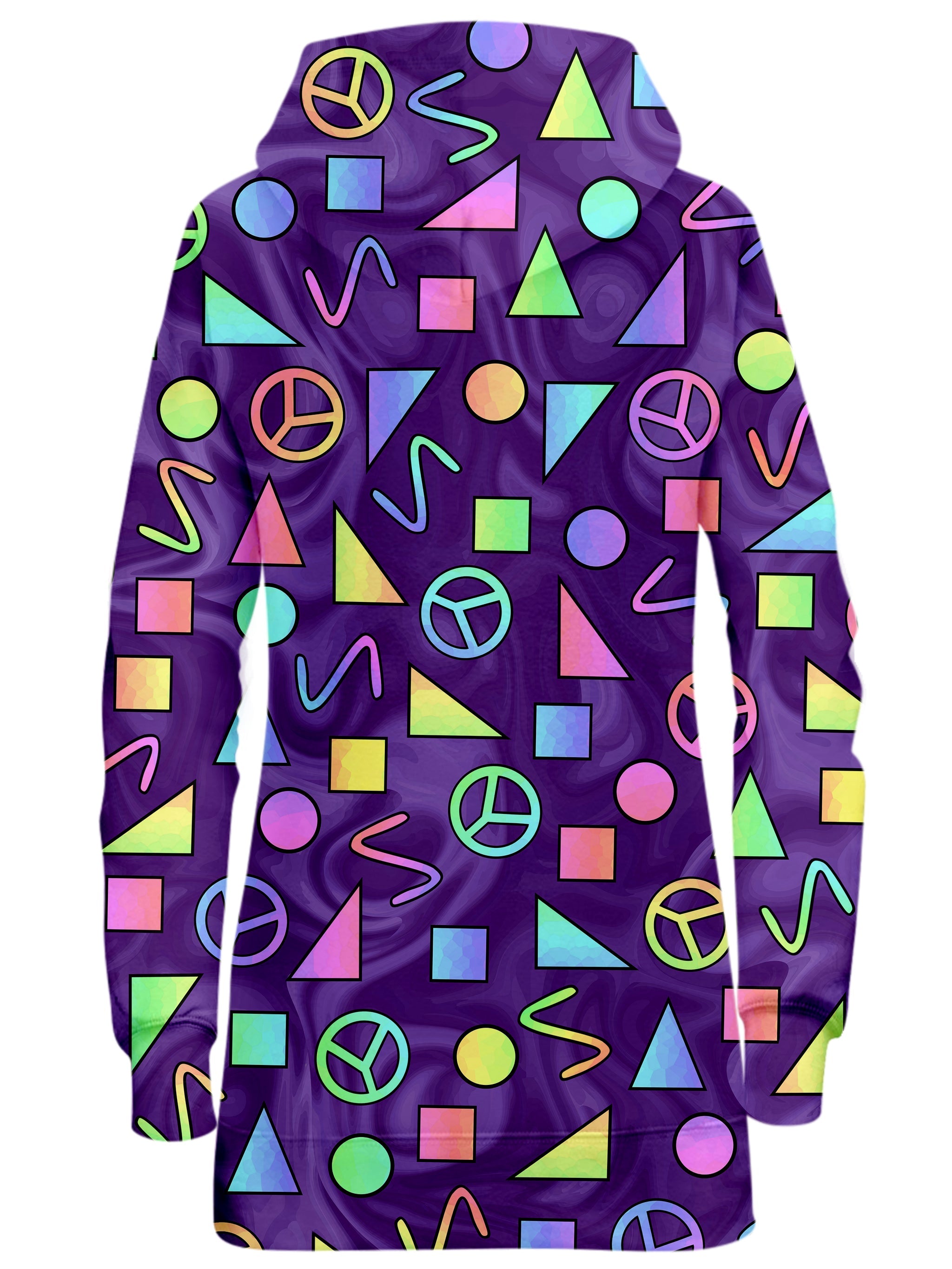 Retro Shapes Peace Symbols Purple Hoodie Dress Sartoris Art Epic Hoodie