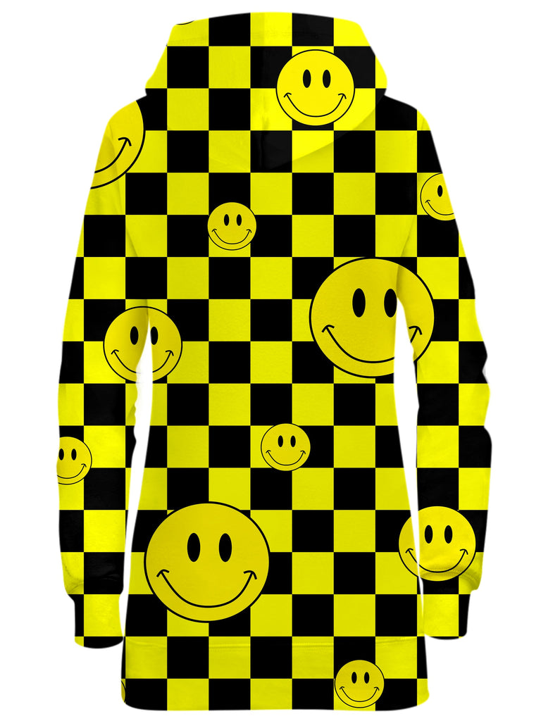 Smile Checkerboard Hoodie Dress