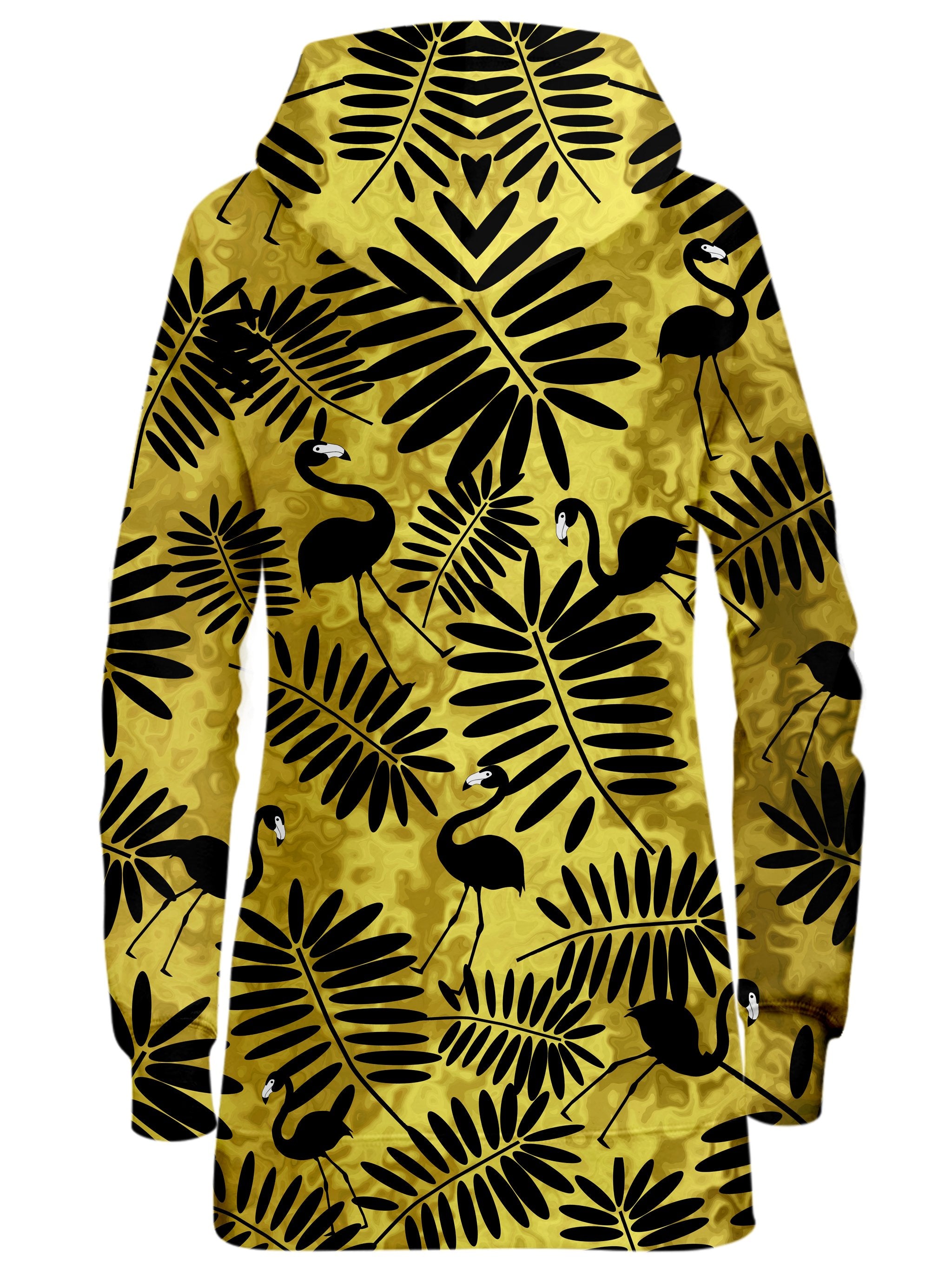 Tropical Black Flamingos Hoodie Dress Sartoris Art Epic Hoodie