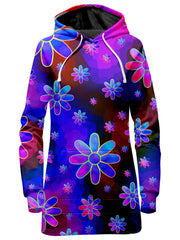 Floral Fantasy Abstract Hoodie Dress