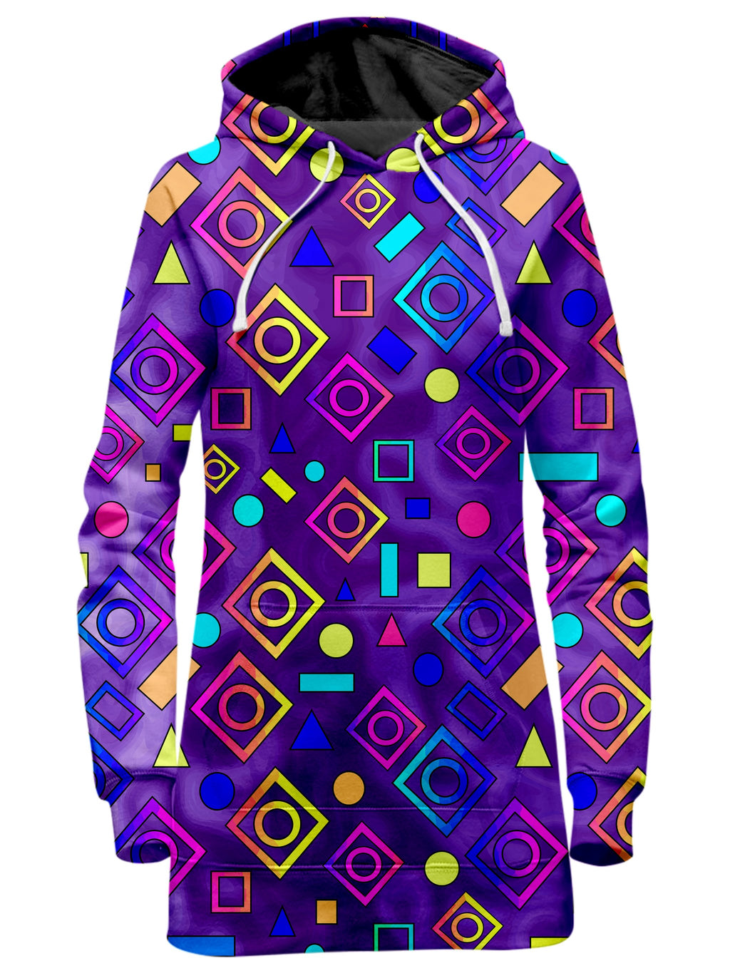 Geometric On Purple Hoodie Dress Sartoris Art Epic Hoodie