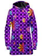 Happiness On Purple Hoodie Dress Sartoris Art Epic Hoodie