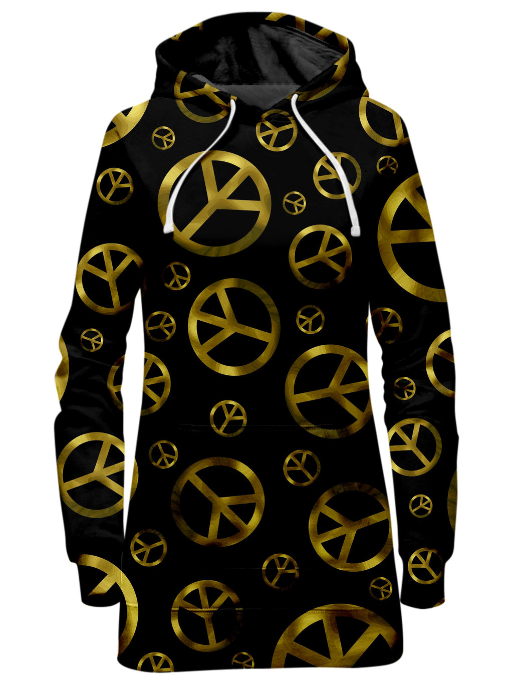 Peace Sign Gold Hoodie Dress Sartoris Art Epic Hoodie