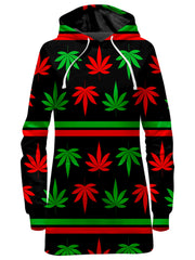 Red And Green Festive Bud Hoodie Dress