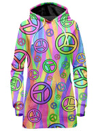 Retro Peace Symbol Hoodie Dress Sartoris Art Epic Hoodie