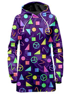 Retro Shapes Peace Symbols Purple Hoodie Dress Sartoris Art Epic Hoodie