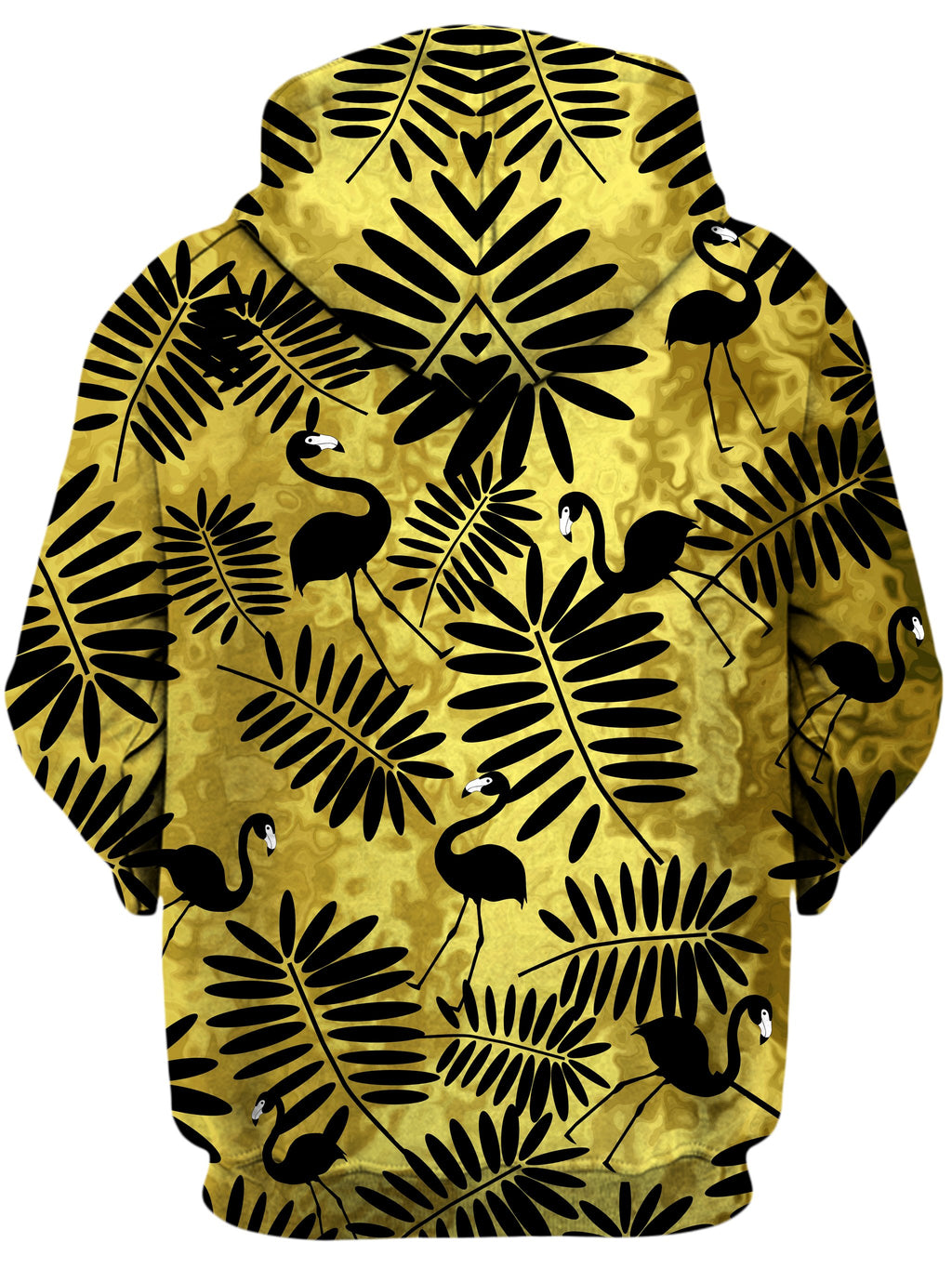 Tropical Black Flamingos Unisex Zip-Up Hoodie Sartoris Art Epic Hoodie