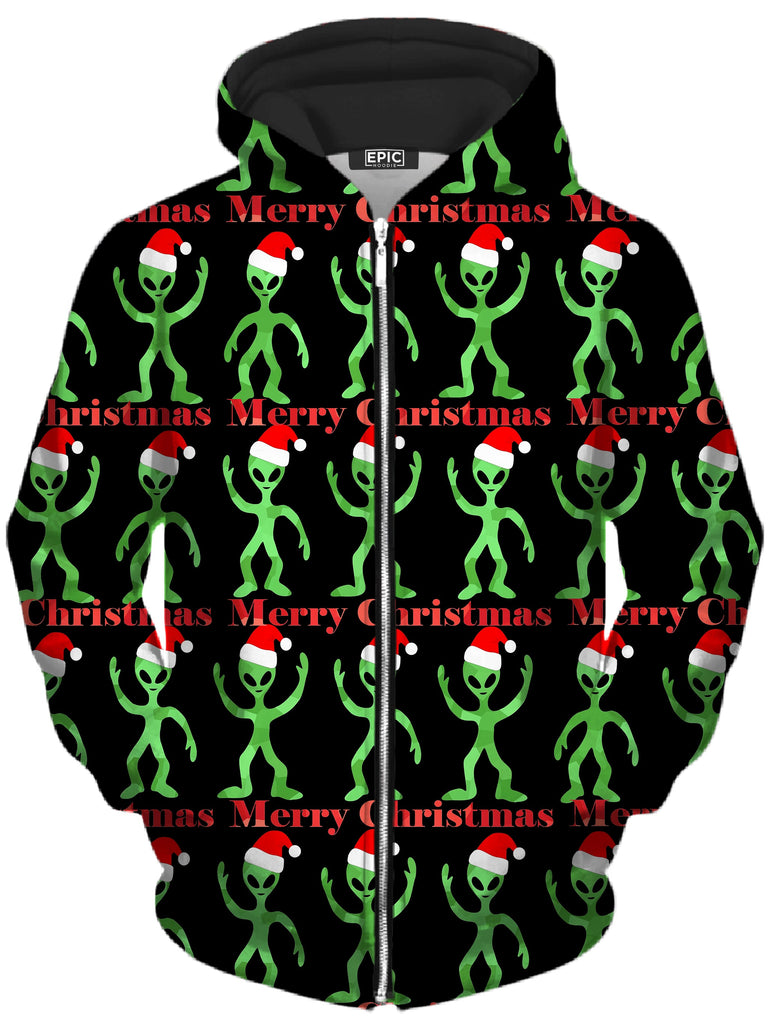 Sartoris Art - Alien Christmas Unisex Zip-Up Hoodie