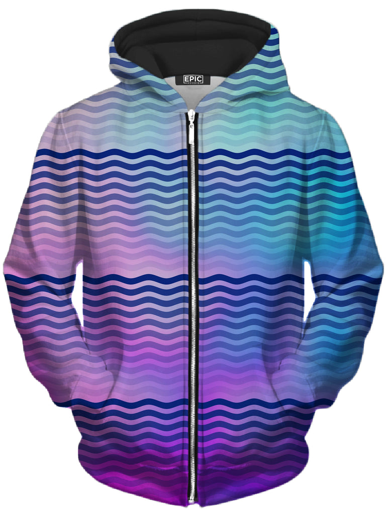 Sartoris Art - Beach Waves Unisex Zip-Up Hoodie