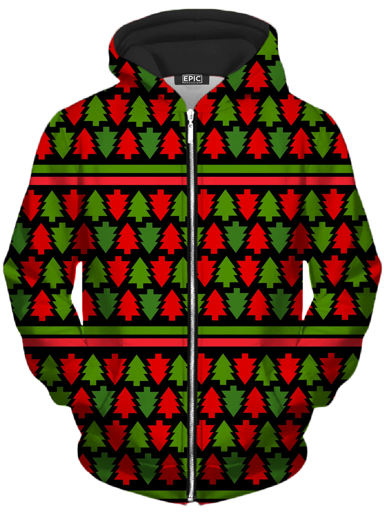 Sartoris Art - Holiday Christmas Trees Unisex Zip-Up Hoodie