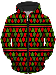 Holiday Christmas Trees Unisex Zip-Up Hoodie