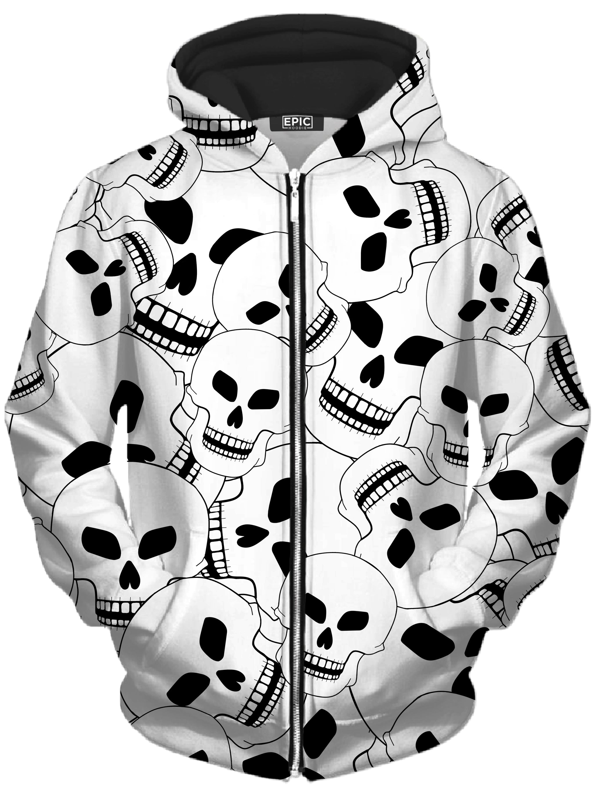 Skull Lovers 2 Unisex Zip-Up Hoodie Sartoris Art Epic Hoodie