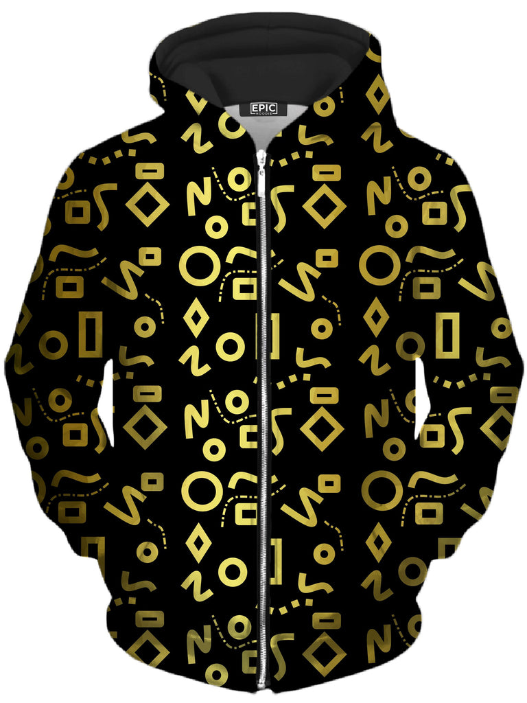 Sartoris Art - Gold Mod Glam Unisex Zip-Up Hoodie