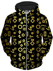 Gold Mod Glam Unisex Zip-Up Hoodie