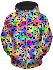 Happy Skulls Unisex Zip-Up Hoodie