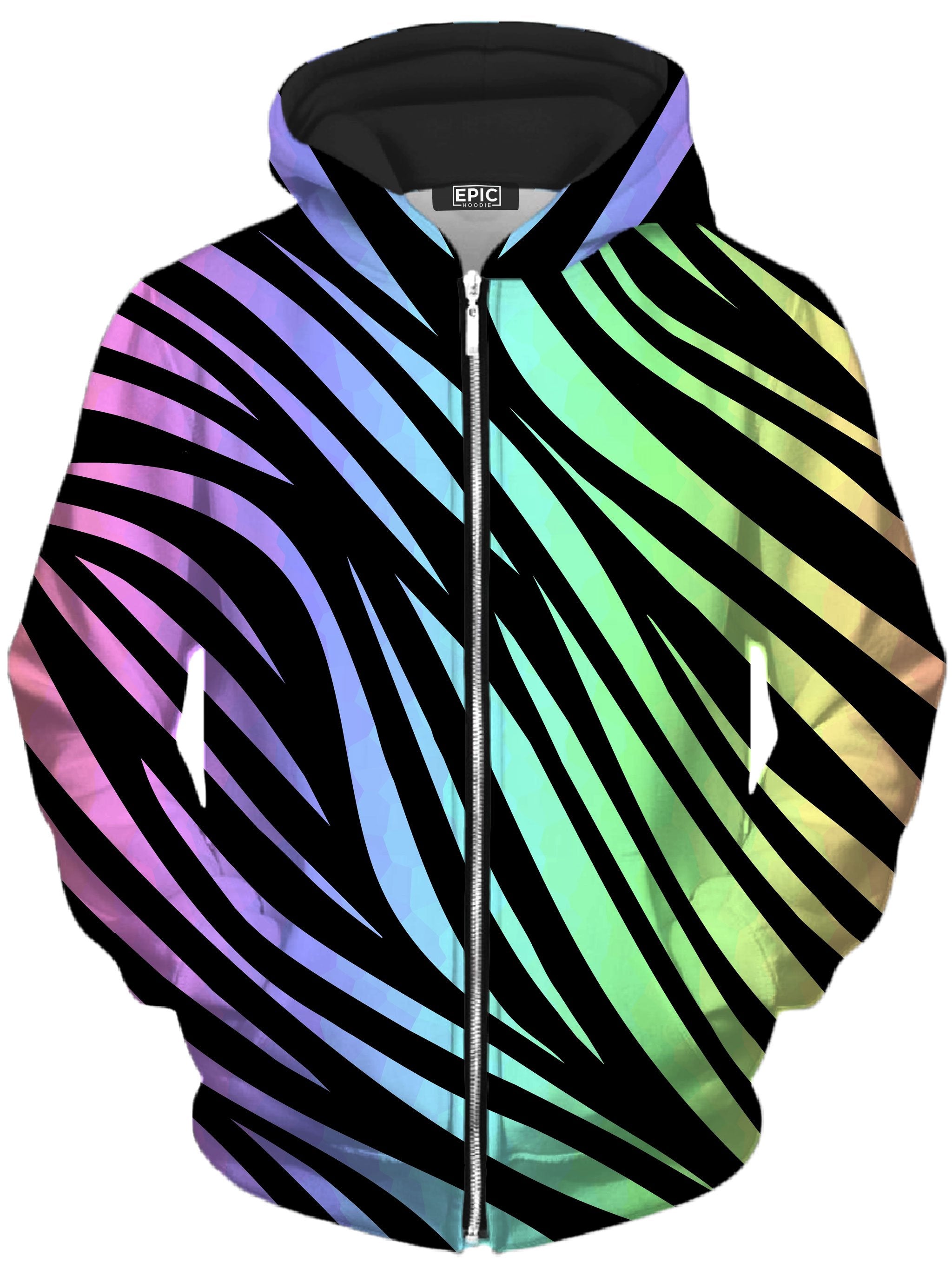 Jungle Rainbow Unisex Zip-Up Hoodie Sartoris Art Epic Hoodie