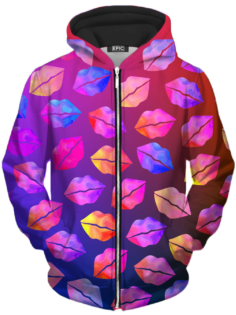 Sartoris Art - Love Lips Unisex Zip-Up Hoodie