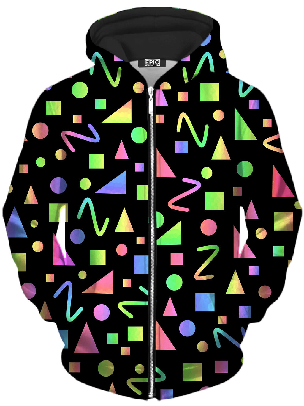 Party Geometric Unisex Zip-Up Hoodie Sartoris Art Epic Hoodie